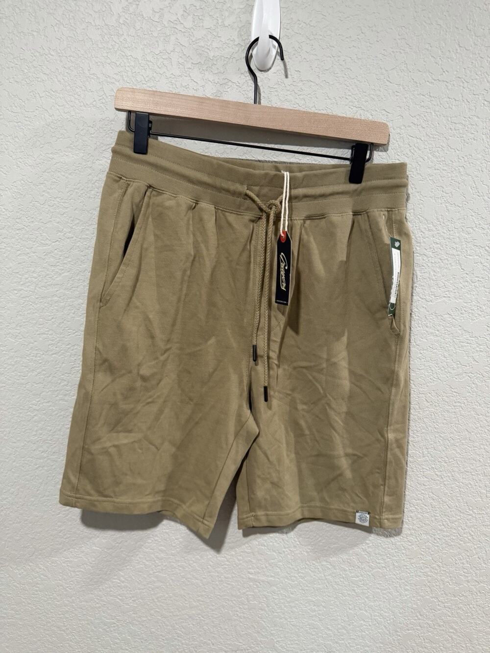 Grayers Men's Olive Small 100% Cotton Elevated Jersey Draw Cord Shorts 8"